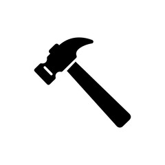 Hammer Tool Flat Icon Facing Left Down