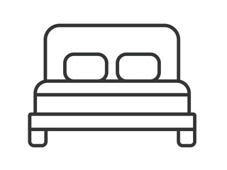 vector line bed icon perfect for use in a real estate app, furniture e-commerce site, hotel booking website, interior design project, etc.
