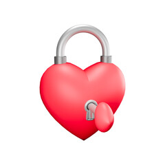 Heart Padlock with Key