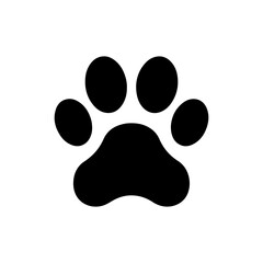 Paw print animal foot flat icon design