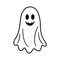 black and white halloween ghost vector