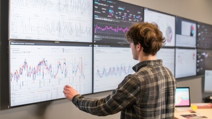 A data analyst visualizing data trends and patterns using advanced analytics tools