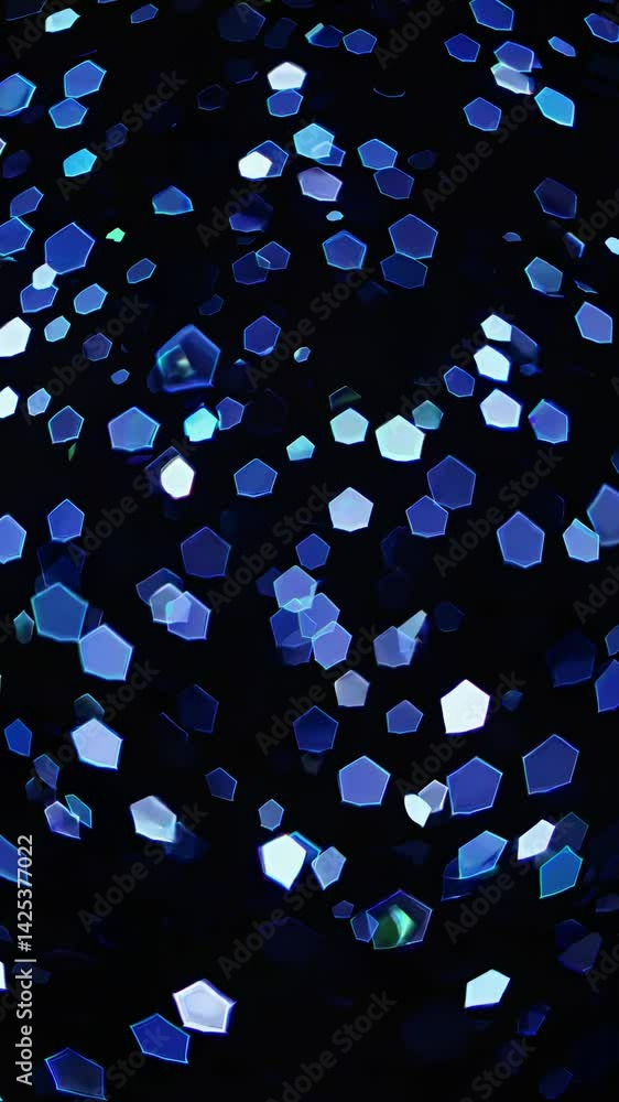 Poster abstract video background with glowing blue hexagonal bokeh lights. captured from a top-down angle, 