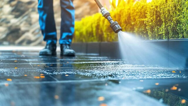 High-Pressure Power Washing Cleaning Exterior Surfaces