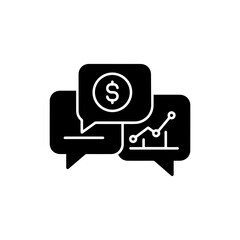 Chat Bubbles with Dollar Coin and Graph