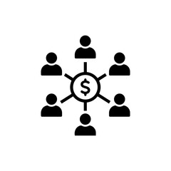 People network with dollar icon connection