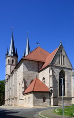 Fototapeta premium Historical Jacobi Church in the Old Town of Mühlhausen, Thuringia
