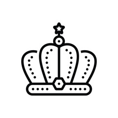 Black line icon for crown