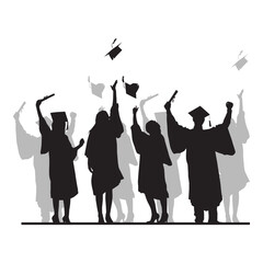Graduation Silhouette Illustration