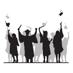 Graduation Silhouette Illustration