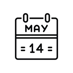 Black line icon for may 14