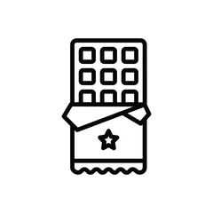 Black line icon for chocolate
