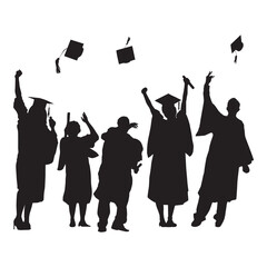 Graduation Silhouette Illustration