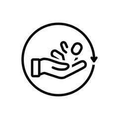 Black line icon for care