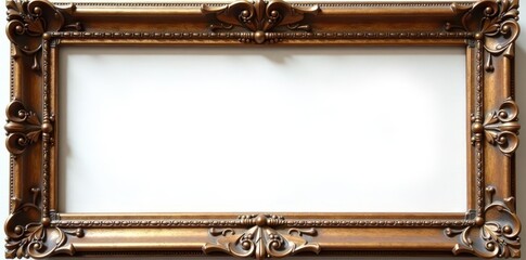 Antique ornate wooden frame, blank canvas cutout , carved frame, gallery