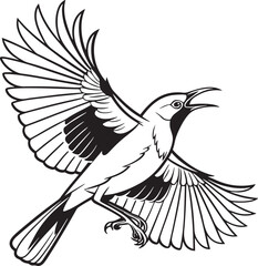 Obraz premium Crimson Sunbird silhouette vector illustration