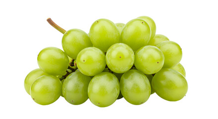 Bunch of Fresh Green Grapes Isolated on White Background