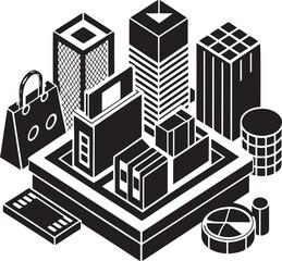 Naklejka premium Isometric Finance Business Icons Set