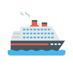 Obraz premium Cruise ship vector illustration on the ocean sea