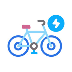 Electric bicycle icon on black background, simple design