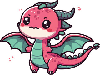 Cute Dragon Character Cartoon Illustration