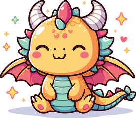 Cute Dragon Character Cartoon Illustration