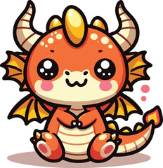 Cute Dragon Character Cartoon Illustration