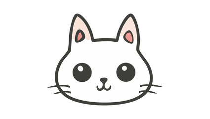 Chubby White Cat Face