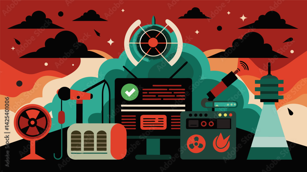 Aufkleber a rogue radio station hijacking frequencies and bombarding the airwaves with fabricated news reports