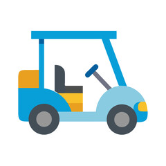 Illustration of a Blue and Yellow Golf Cart
