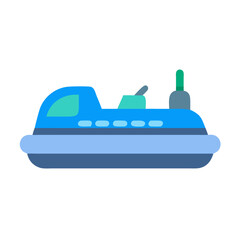 Flat Vector Illustration of a Modern Hovercraft Design