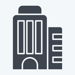 Icon Skyscraper. related to Civil Engineering symbol. glyph style. design editable