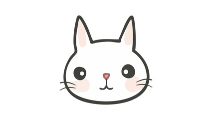 Happy White Kitty Face