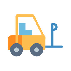 Minimalist illustration of forklift on black background