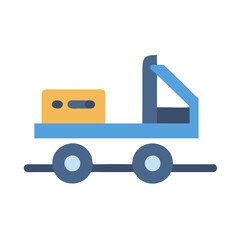 Cartoon Truck with Cargo on Black Background Illustration