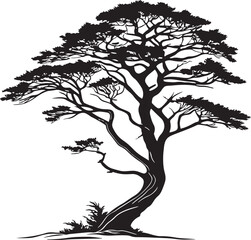 Cypress tree silhouette vector printable design