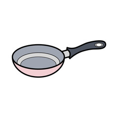 flat vector illustration of nonstick frying pan kitchen utensil - frying pan icon