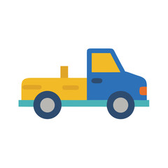 Colorful flat style pickup truck vector illustration art