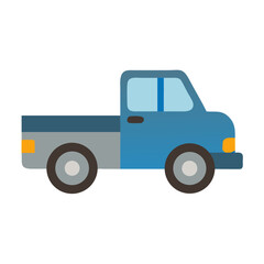 Blue and Gray Pickup Truck Icon Illustration isolated