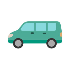 Illustration of a Green Van on Black Background