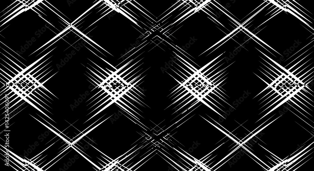 Poster abstract black and white geometric pattern with intersecting lines