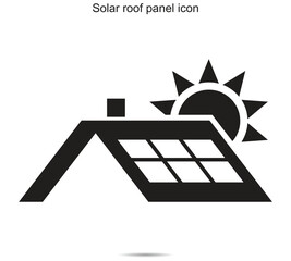  Solar roof panel icon