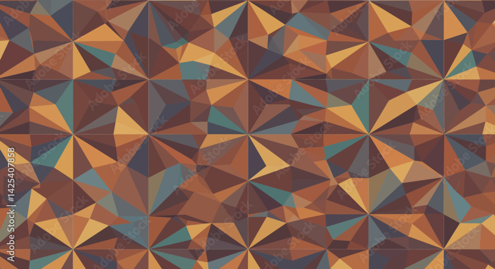 Poster repeating geometric shapes create a mesmerizing warmtoned pattern