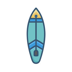 Vector Surfboard Icon Illustration Isolated on Black Background
