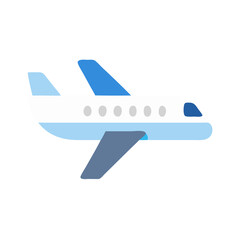Flat Plane Icon for Airport and Travel Concepts
