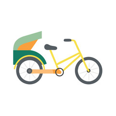 Fototapeta premium Colorful rickshaw illustration isolated on black, vector graphic