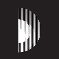 Logo with lines, circles, ovals .Modern art design .Black Vector stripes .Straight speed lines .Geometric shape. Wall art .