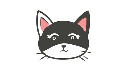 Black and White Cat Head