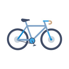 Fototapeta premium Stylized blue bicycle illustration on black background, simple design