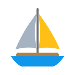 Colorful Sailboat Illustration with Black Background, Vector Graphic